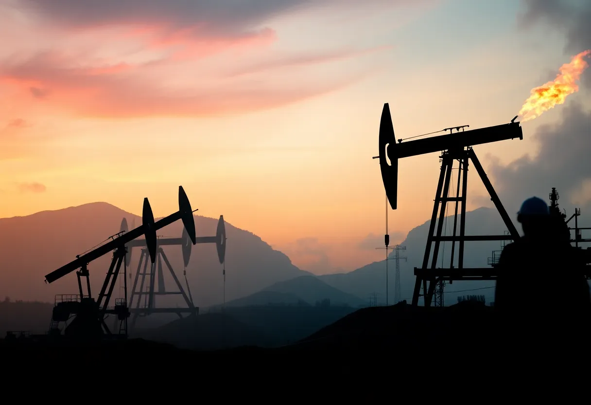 Abstract depiction of the oil industry in Venezuela.