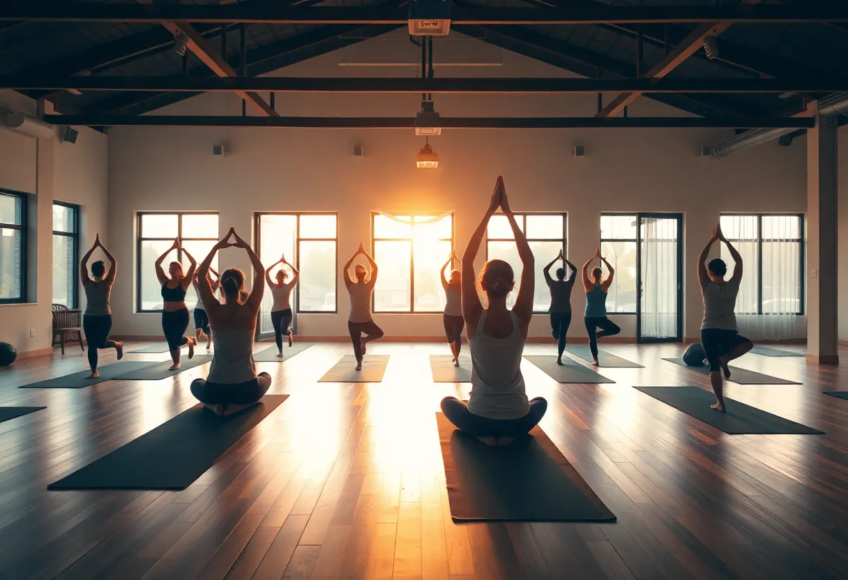 Participants enjoying a yoga session at ShapeShifter Lab