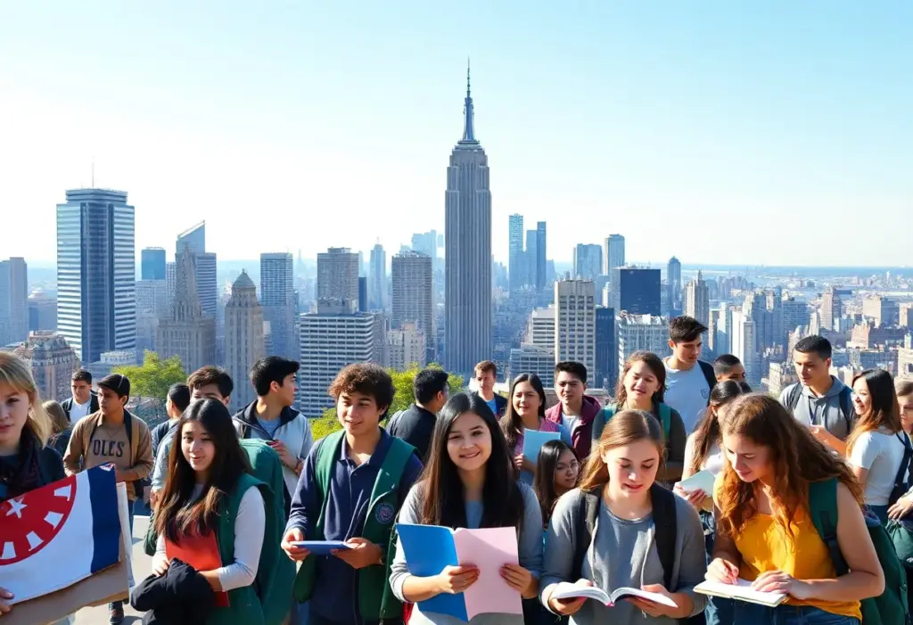 Students at public high schools in New York engaged in diverse learning activities.