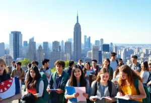 Students at public high schools in New York engaged in diverse learning activities.