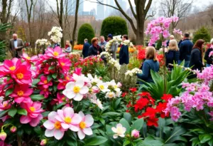 Blooming camellias and orchids at New York City's February 2026 garden events