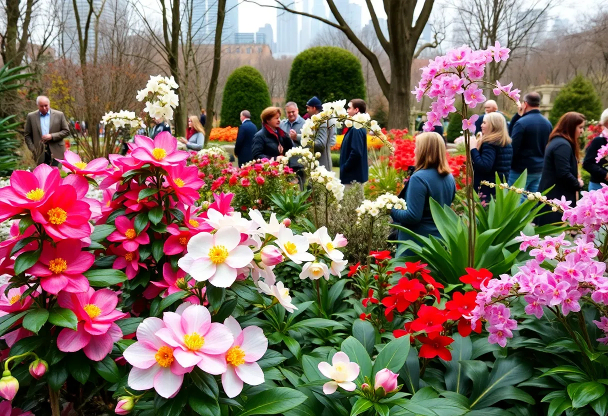 Blooming camellias and orchids at New York City's February 2026 garden events