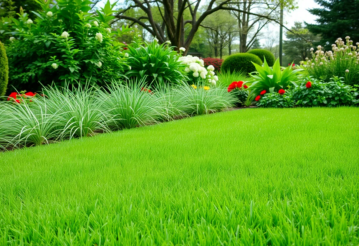 Beautiful lush lawn in New York showcasing healthy grass.