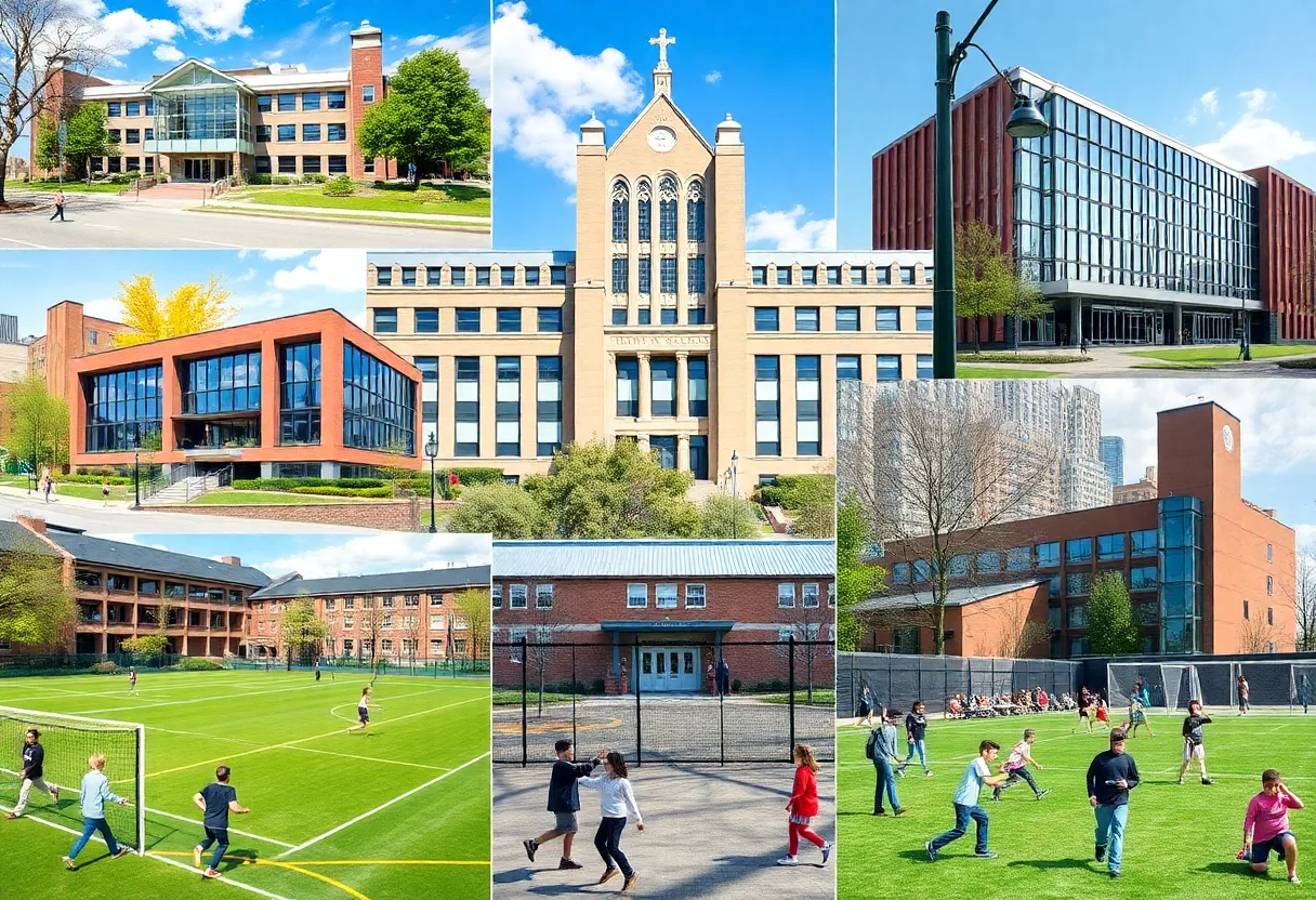 Collage of private elementary schools in New York City