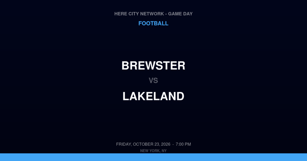 Brewster vs. Lakeland — Football Game Day — Shrub Oak, NY — Oct 23, 2026
