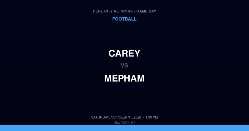 Carey vs. Mepham — Football Game Day — North Bellmore, NY — Oct 31, 2026
