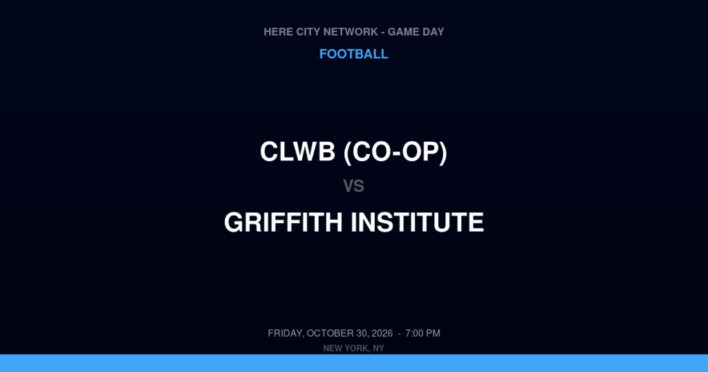 CLWB (CO-OP) vs. Griffith Institute — Football Game Day — Springville, NY — Oct 30, 2026