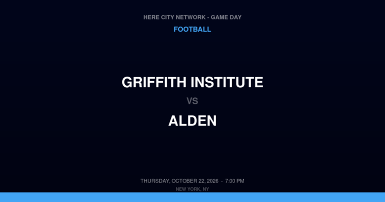 Griffith Institute vs. Alden — Football Game Day — Alden, NY — Oct 22, 2026