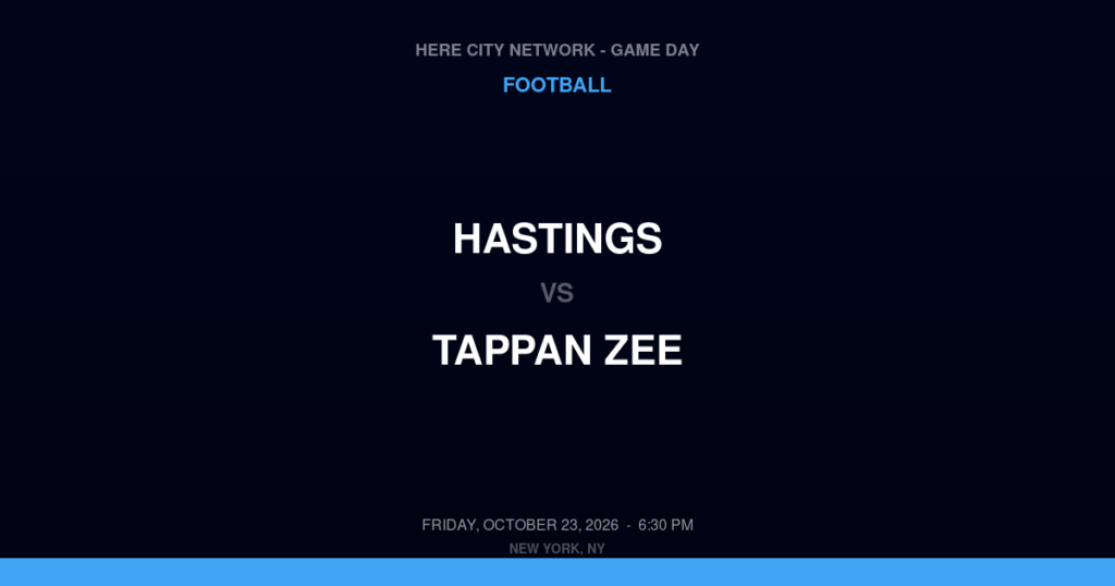 Hastings vs. Tappan Zee — Football Game Day — Orangeburg, NY — Oct 23, 2026