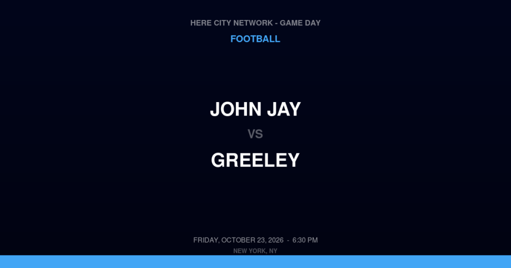 John Jay vs. Greeley — Football Game Day — Chappaqua, NY — Oct 23, 2026