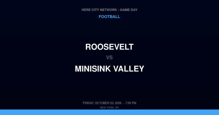 Roosevelt vs. Minisink Valley — Football Game Day — Slate Hill, NY — Oct 23, 2026
