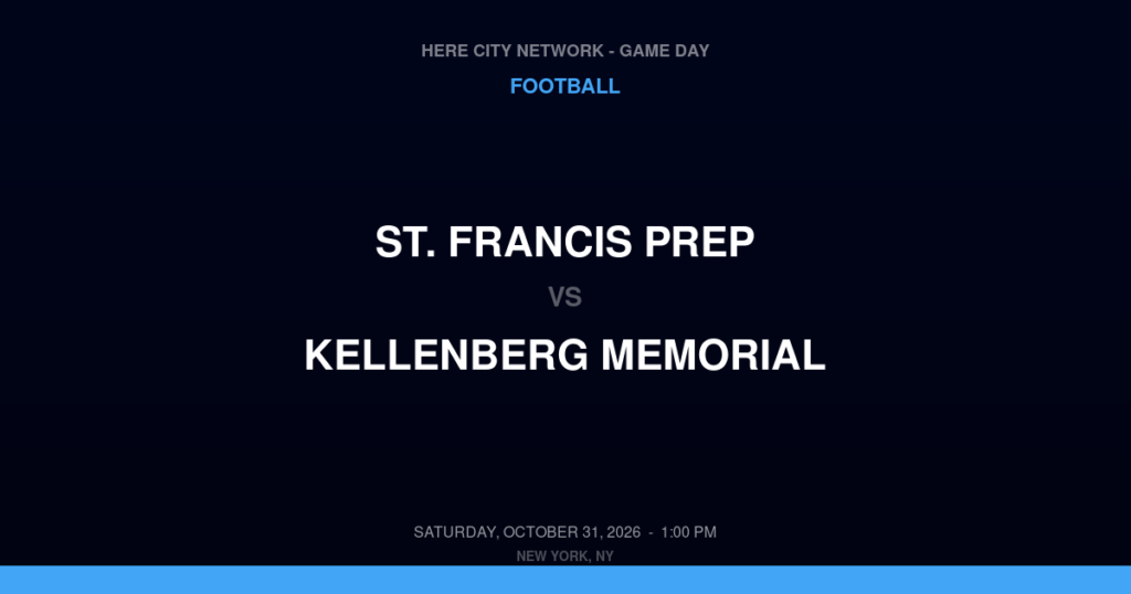 St. Francis Prep vs. Kellenberg Memorial — Football Game Day — Uniondale, NY — Oct 31, 2026