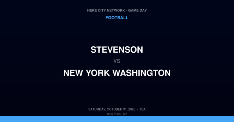 Stevenson vs. New York Washington — Football Game Day — New York, NY — Oct 31, 2026